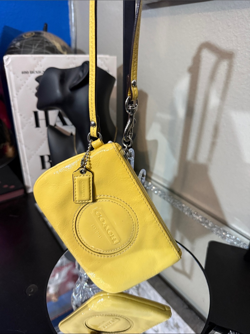 Coach Yellow Leather Mini Wristlet-Vintage